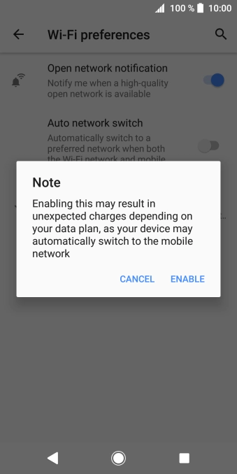 If you turn on the function, press ENABLE.
