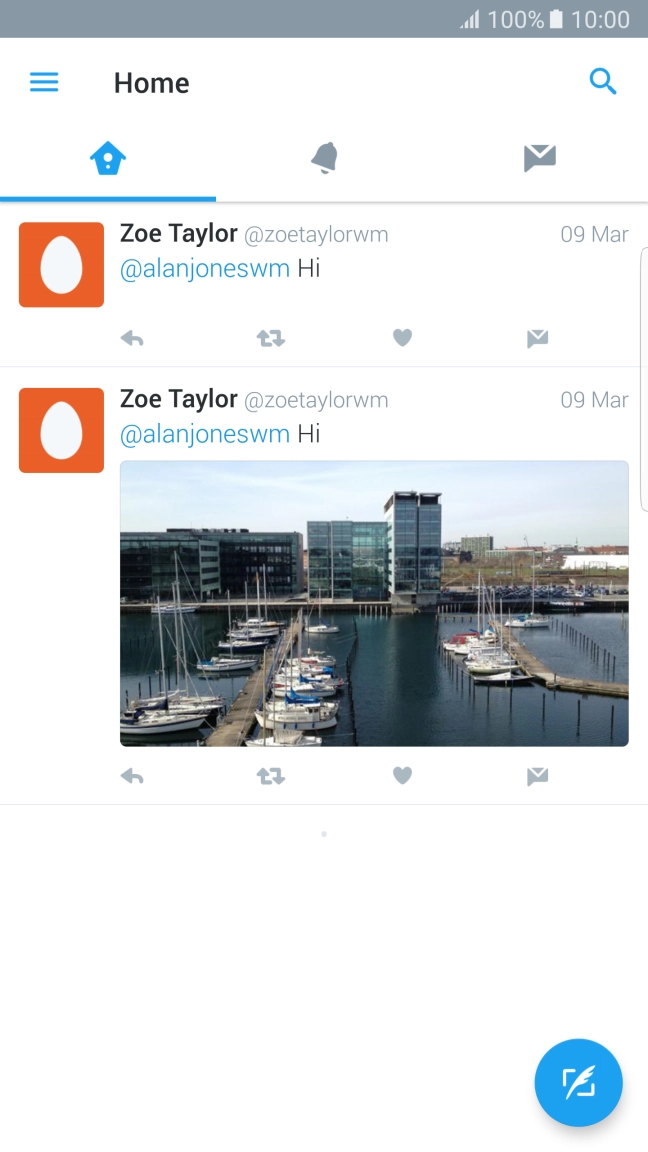 Press the new tweet icon.