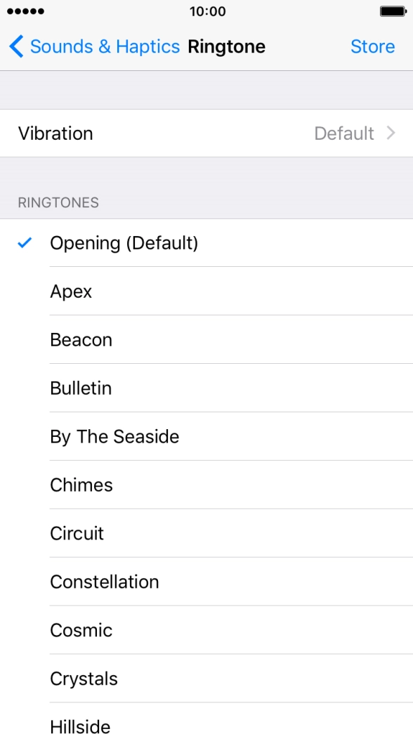 Press the different ring tones to hear them.