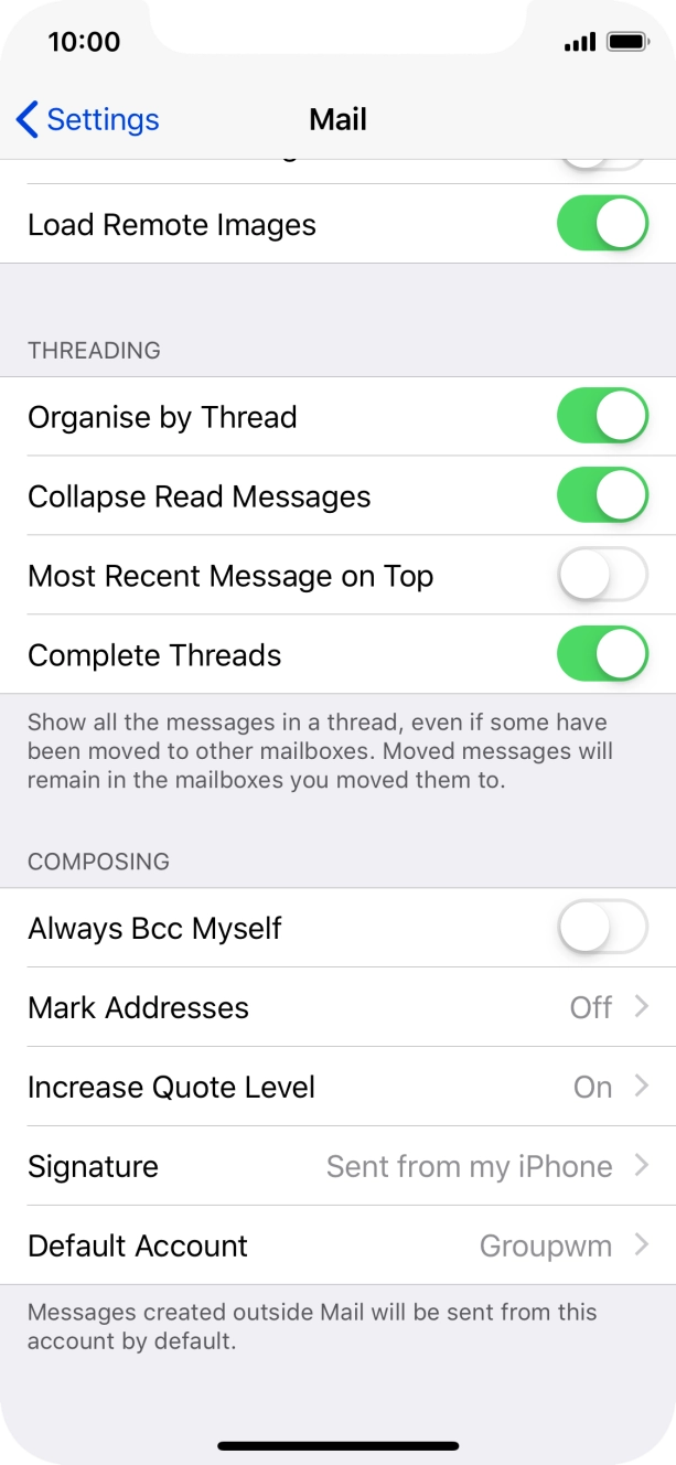 Press Default Account.