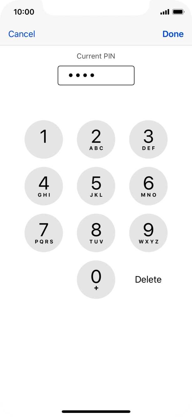 Key in your current PIN and press Done.