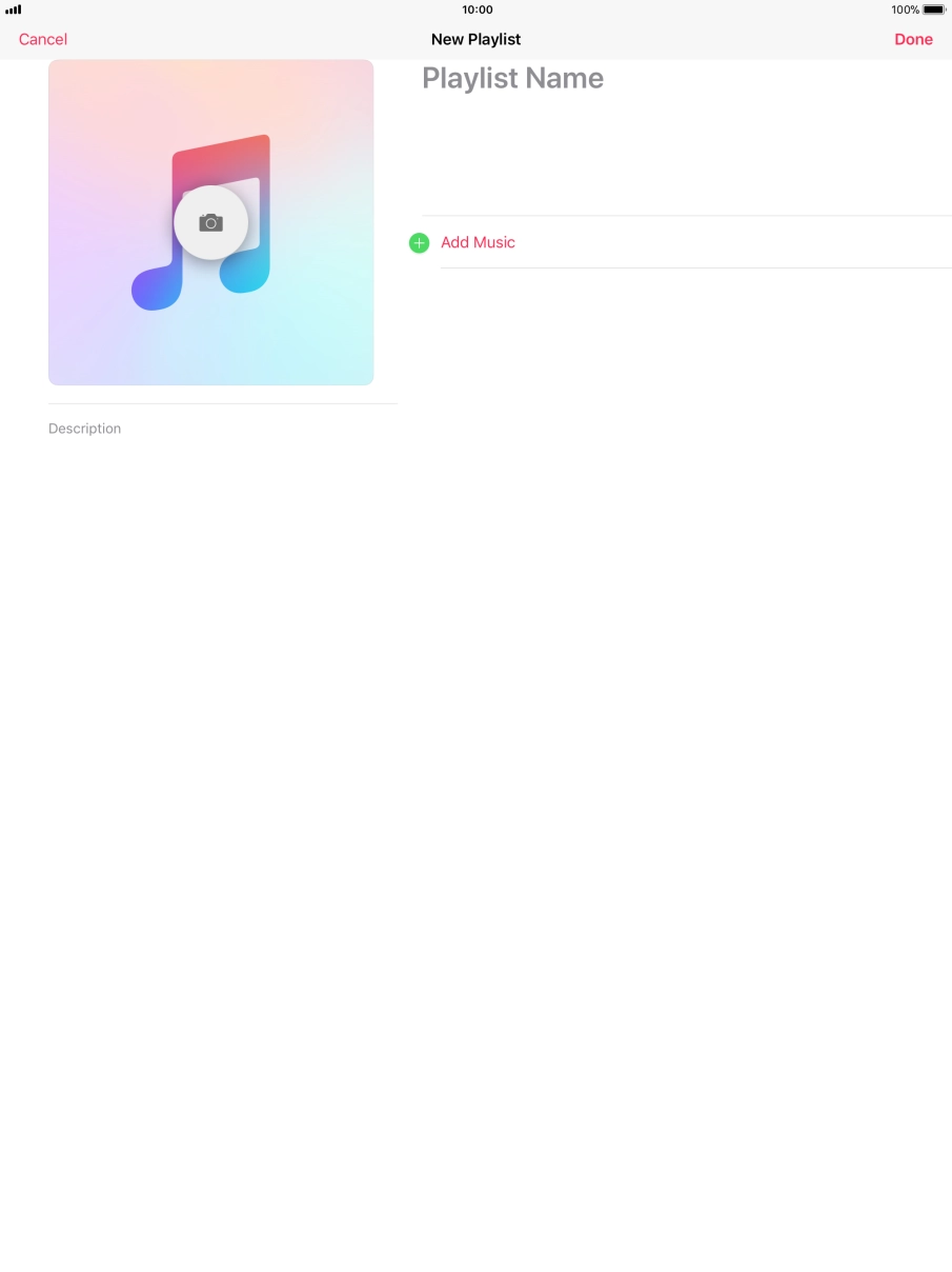 Press the text input field and key in a name for the playlist.