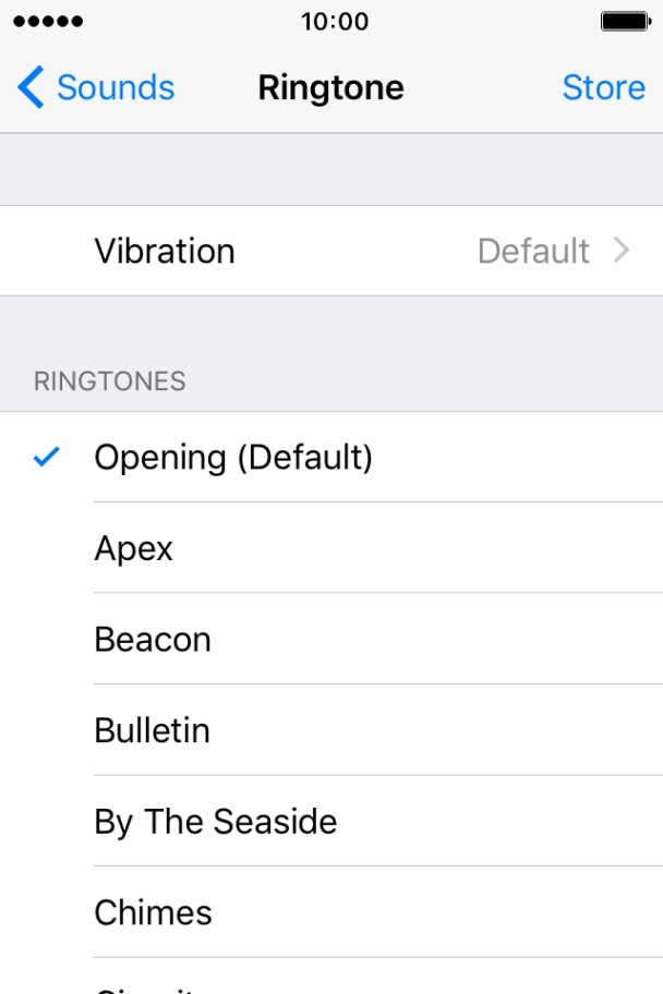 Press the different ring tones to hear them.