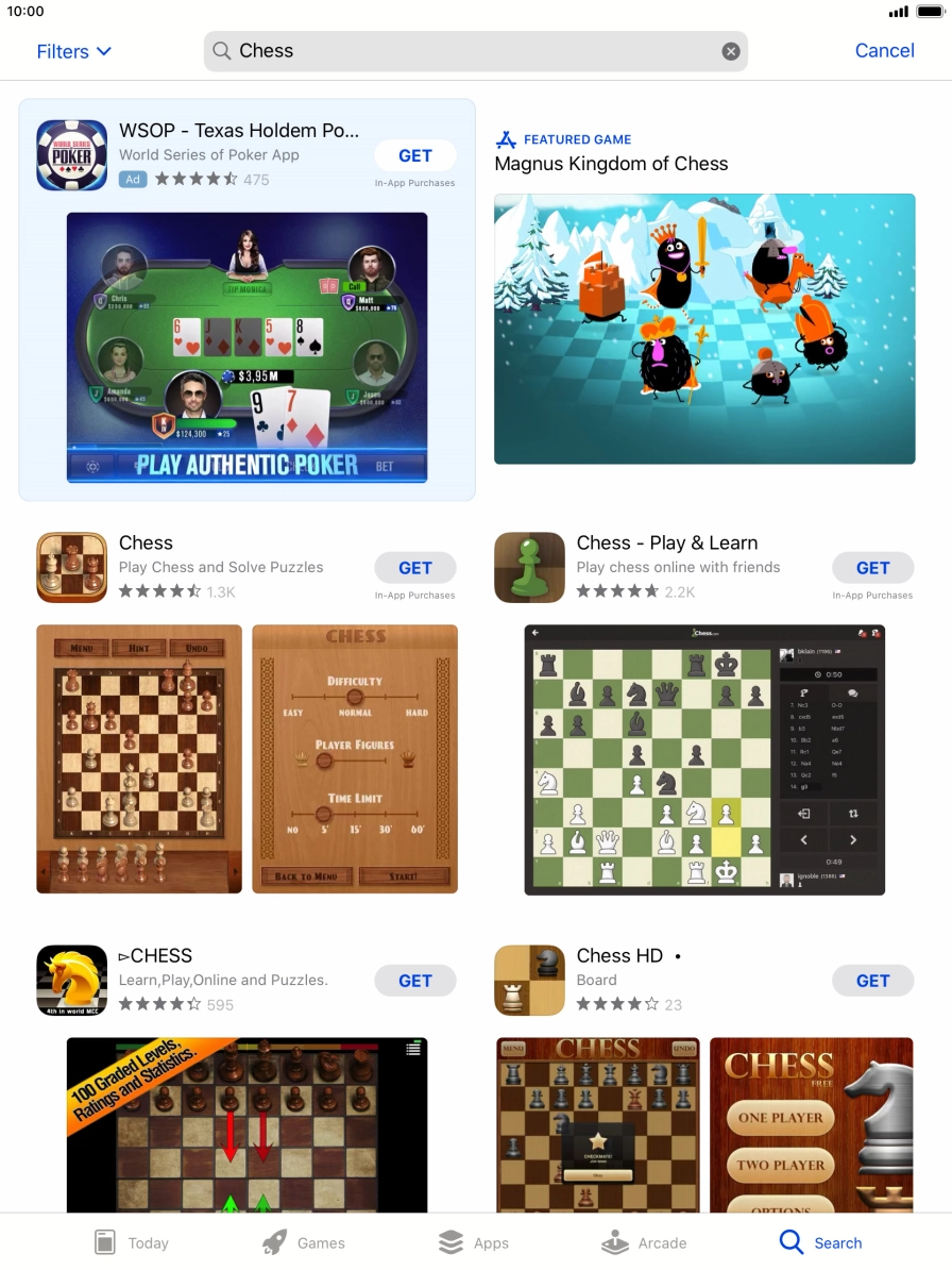 Press the required app.