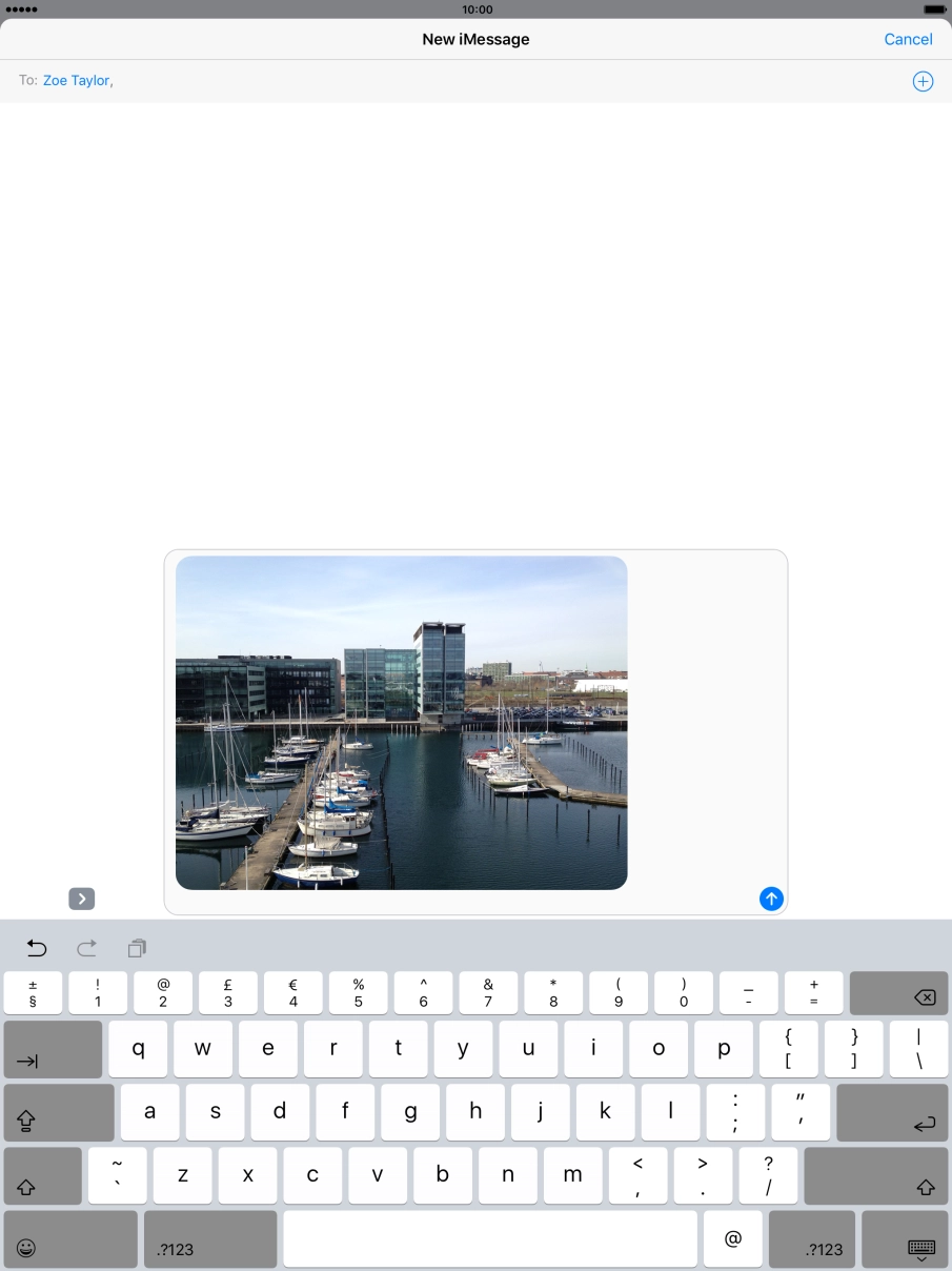 Write the text for your iMessage and press the send icon.
