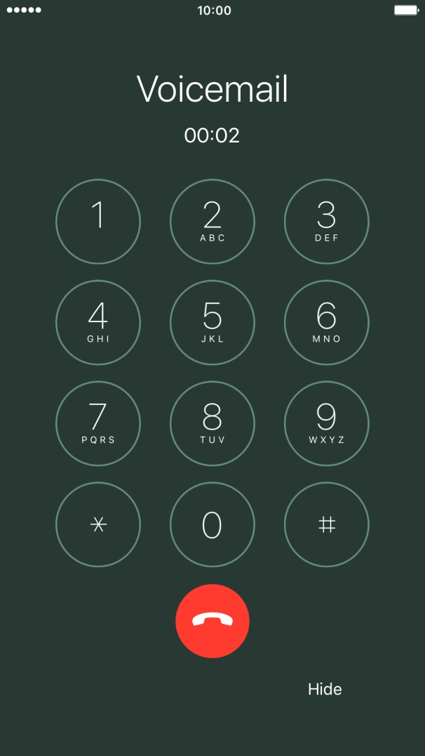 Press the end call icon to end the call.
