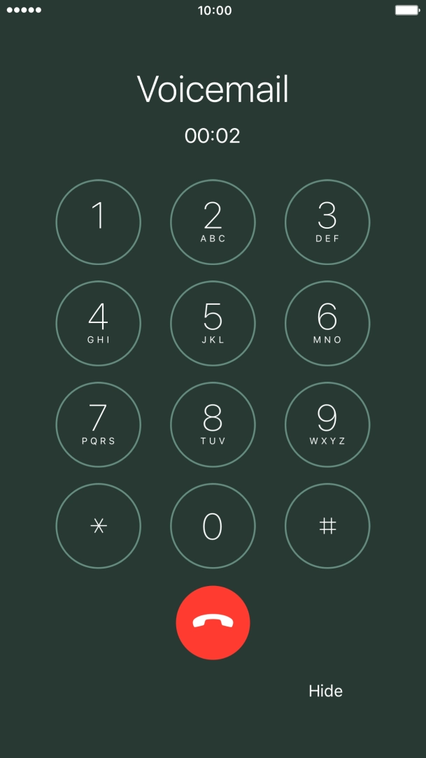 Press the end call icon to end the call.