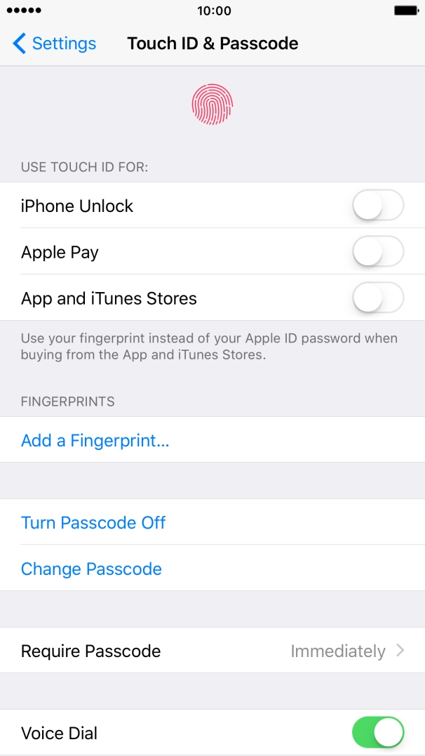 Press Turn Passcode Off and key in the phone lock code.
