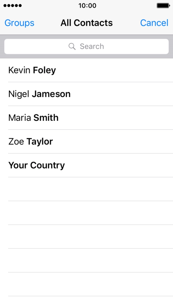 Press the required contact.