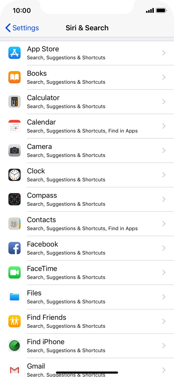 Press the required application.