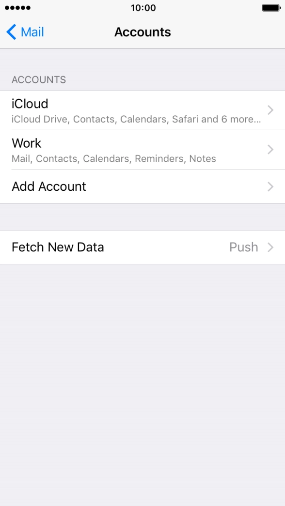 Press the name of the Exchange email account you've just set up. Press the name of the Exchange email account you've just set up.