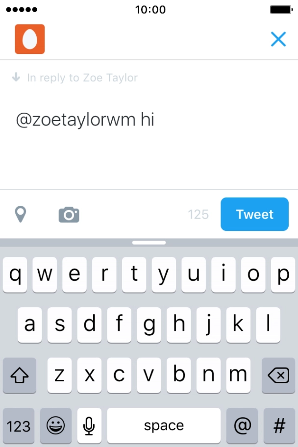 Write the required reply and press Tweet. Write the required reply and press Tweet.