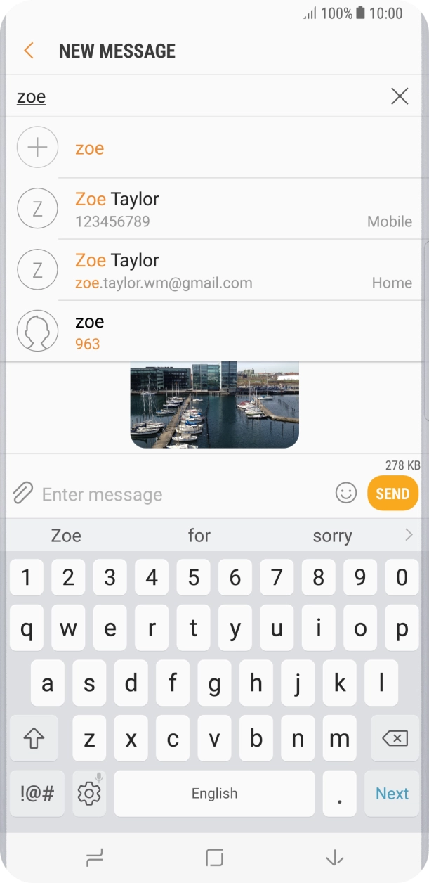 Press the required contact.