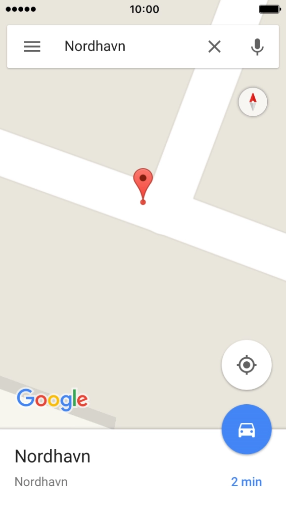 Press the destination at the bottom of the screen.