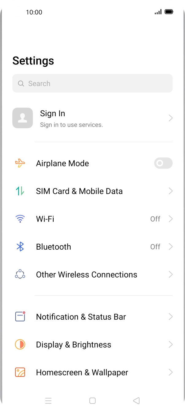 Press SIM Card & Mobile Data.