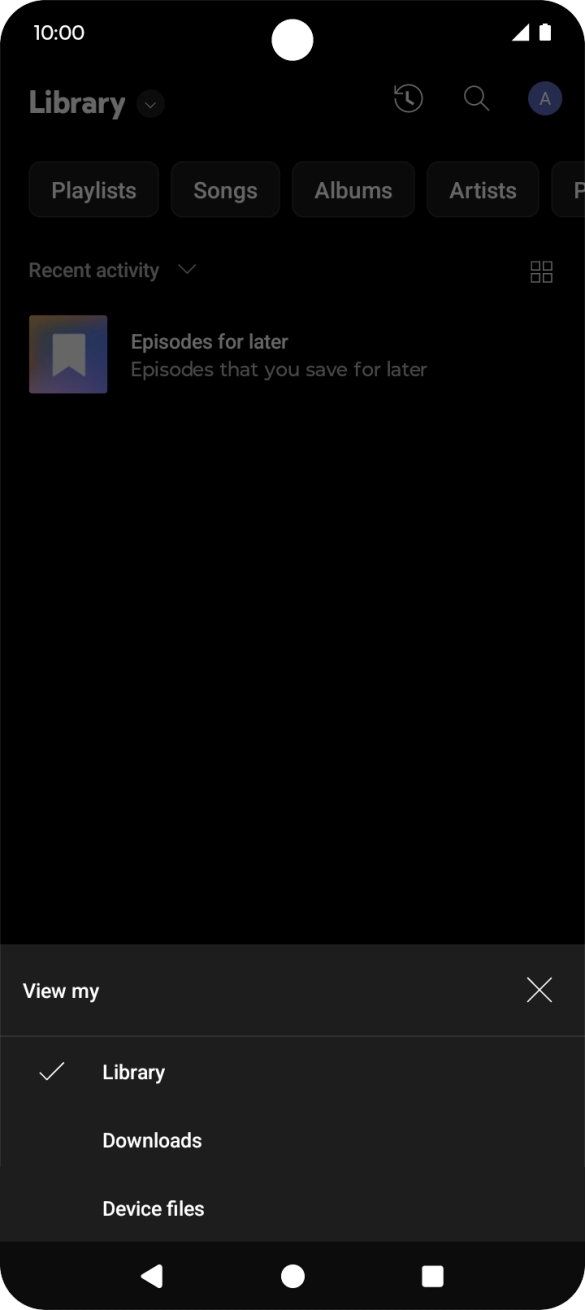 Press the required category and go to the required audio file.