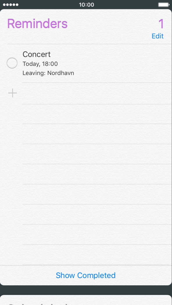 Press the field next to the reminder.