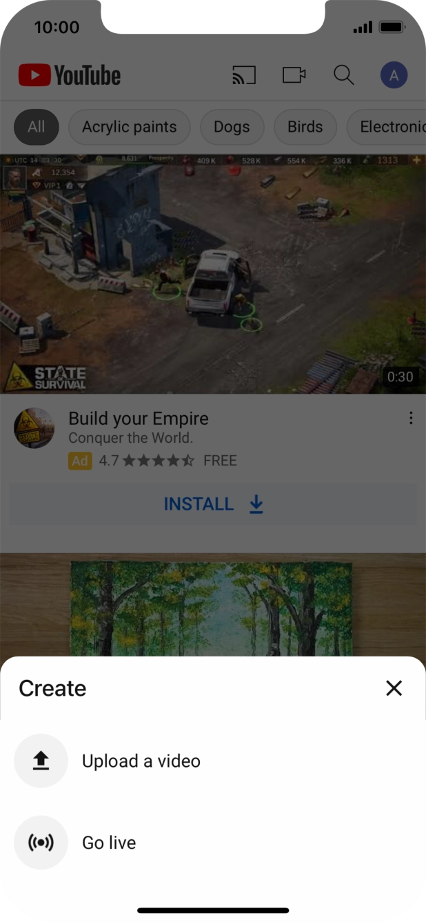 Press Upload a video.