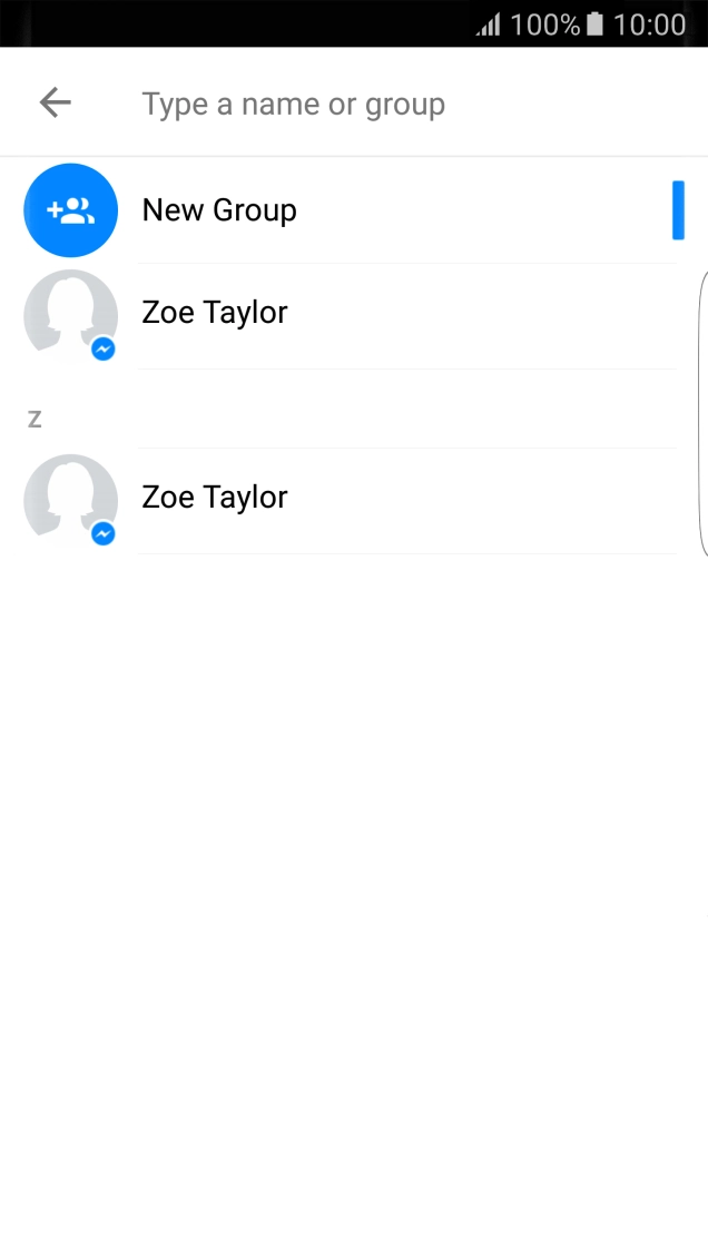 Press Type a name or group and key in the first letters of the recipient's name.