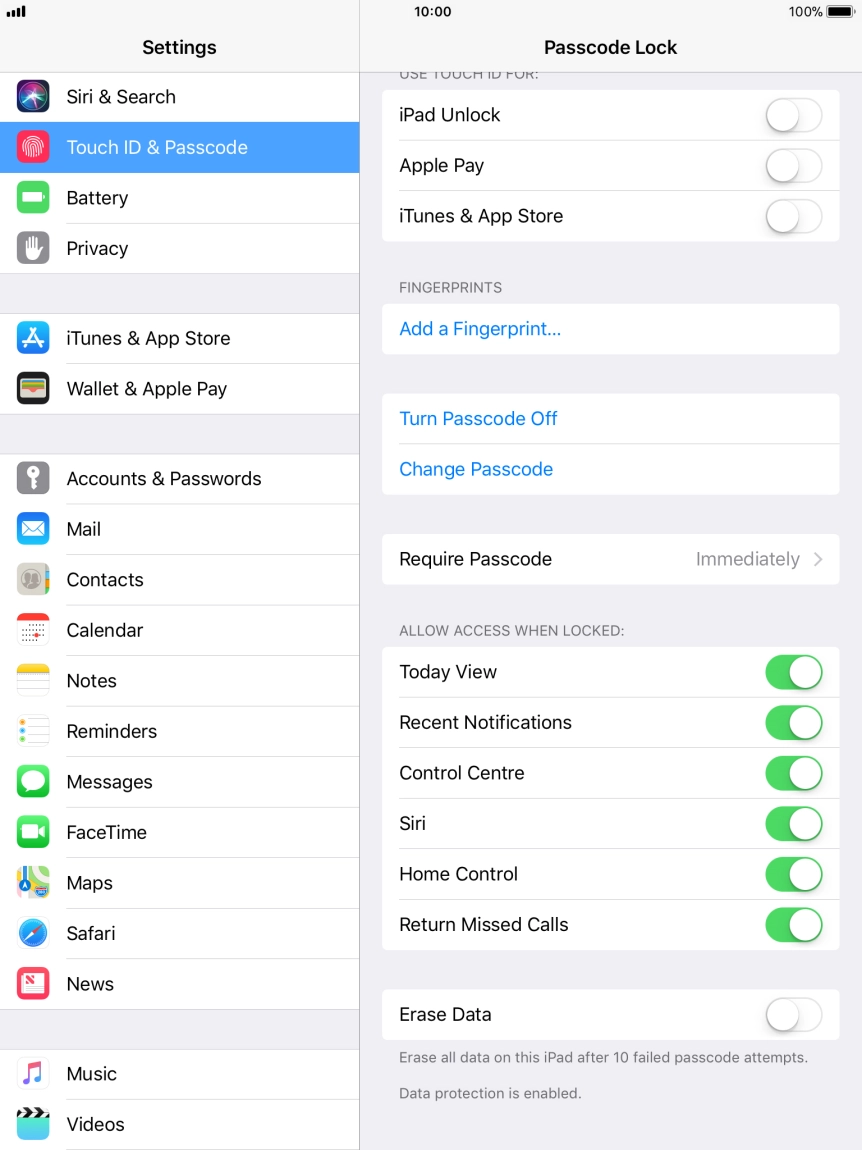 Press the indicator next to 