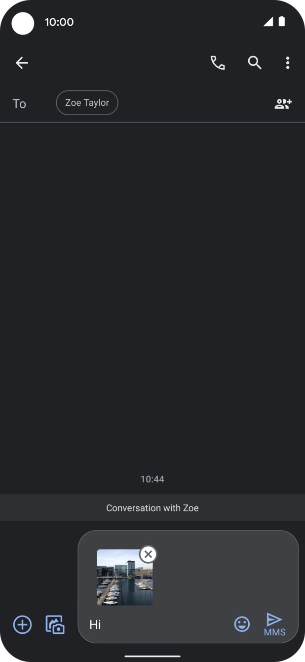 Press the send icon when you've finished your picture message.