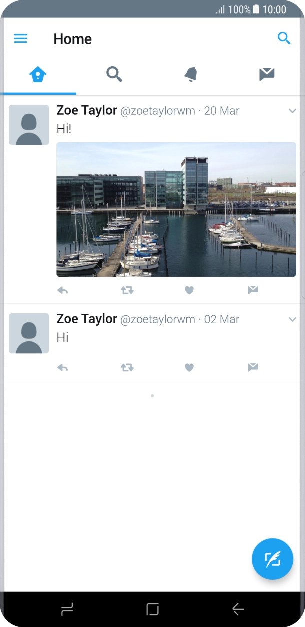 Press the new tweet icon.