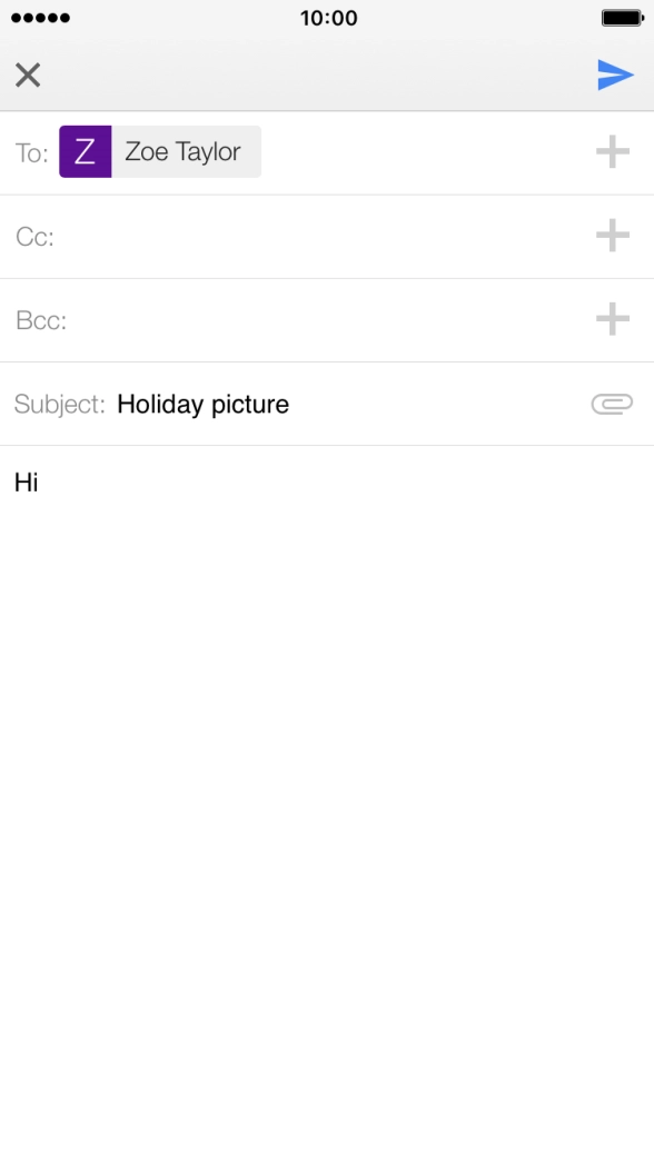 Press the send icon. Press the send icon.