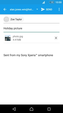 Press the text input field and write the text for your email.