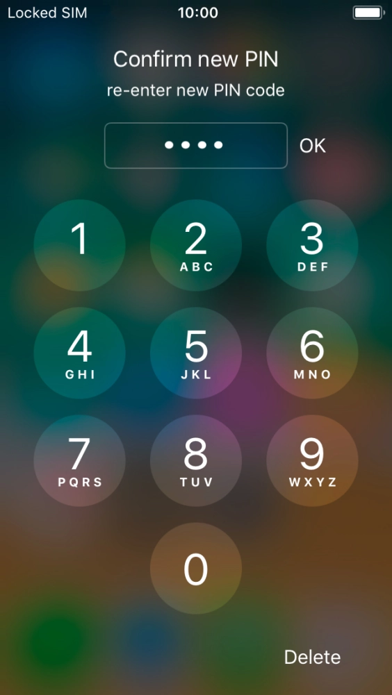 Key in the new PIN again and press OK.