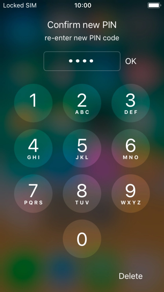 Key in the new PIN again and press OK. Key in the new PIN again and press OK.
