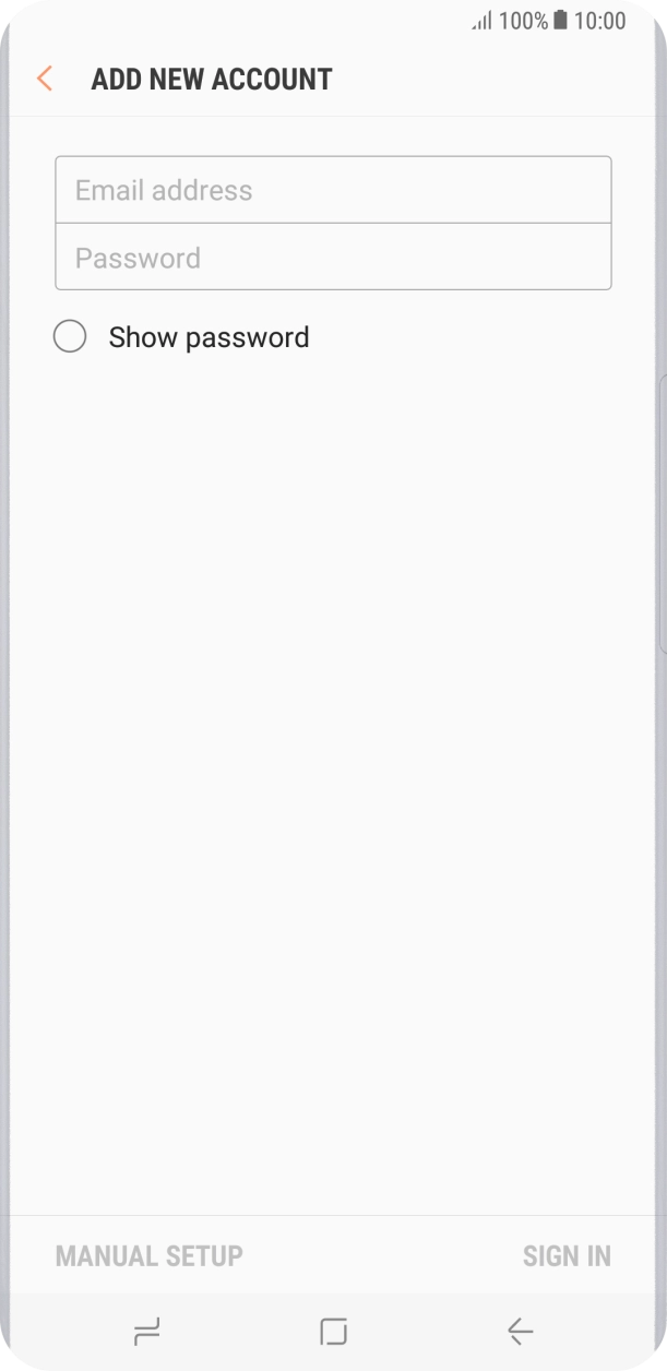 Press Email address and key in your email address.
