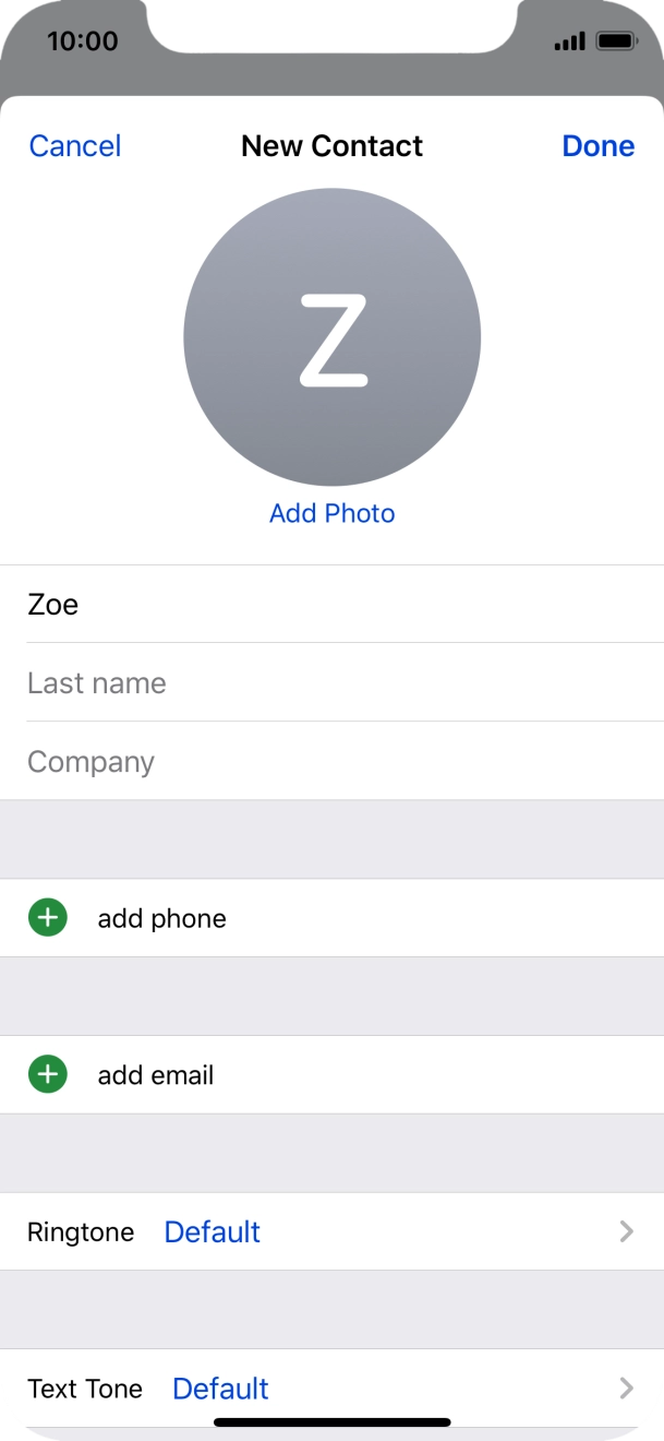 Press Last name and key in the last name.