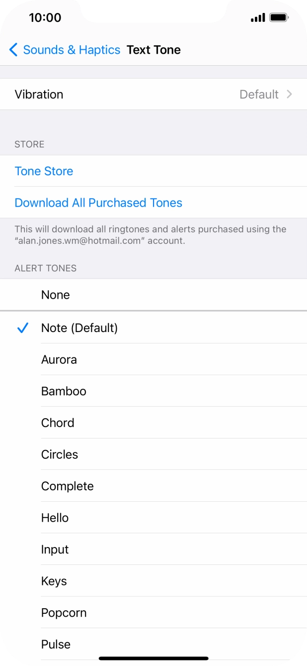 Press the different message tones to hear them.