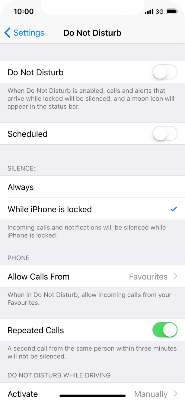Press the indicator next to 