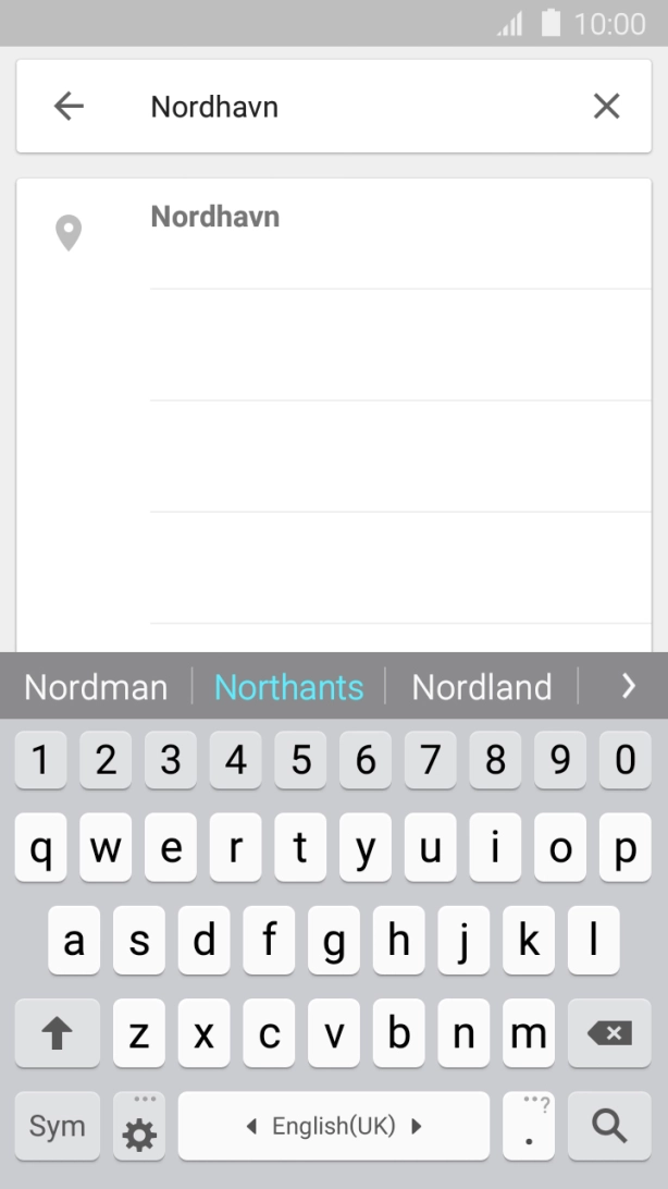 Press the required destination.