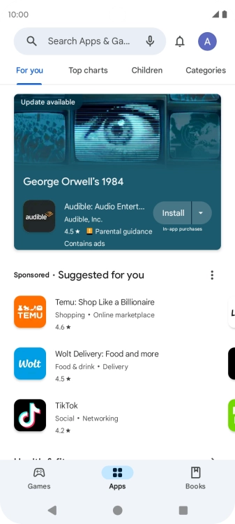 Press the profile icon. Press the profile icon.