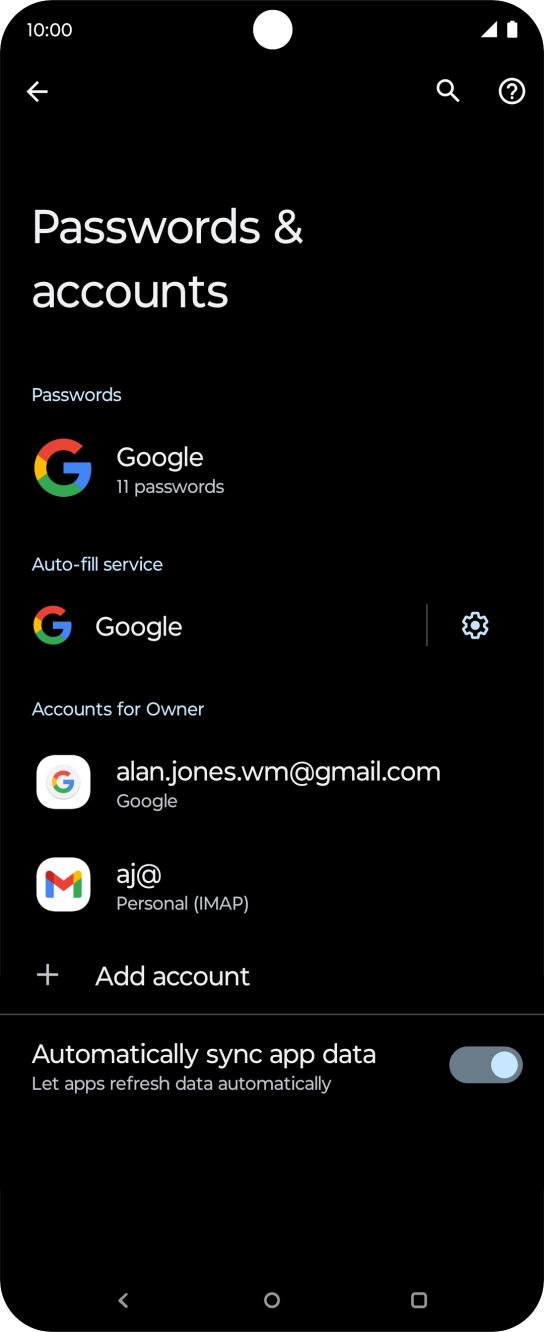 Press the indicator next to 