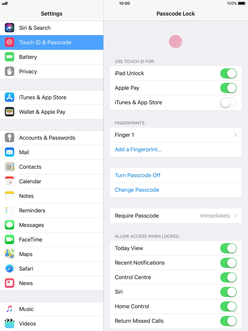 Press the indicator next to 