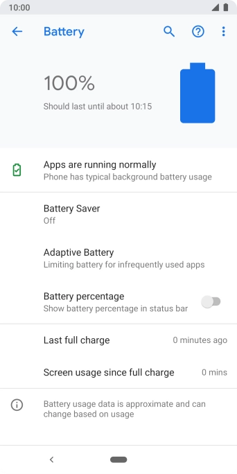 Press Battery Saver. Press Battery Saver.