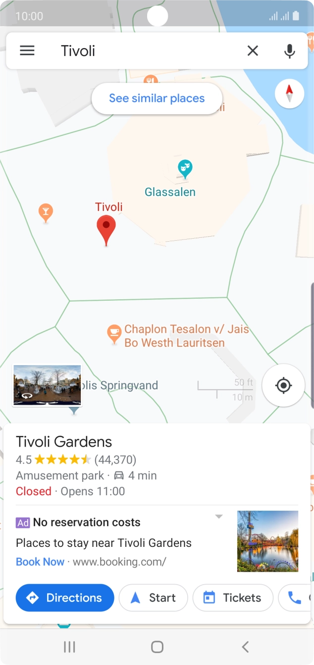 Press the destination at the bottom of the screen.