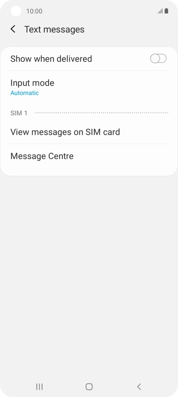 Press Message Centre.