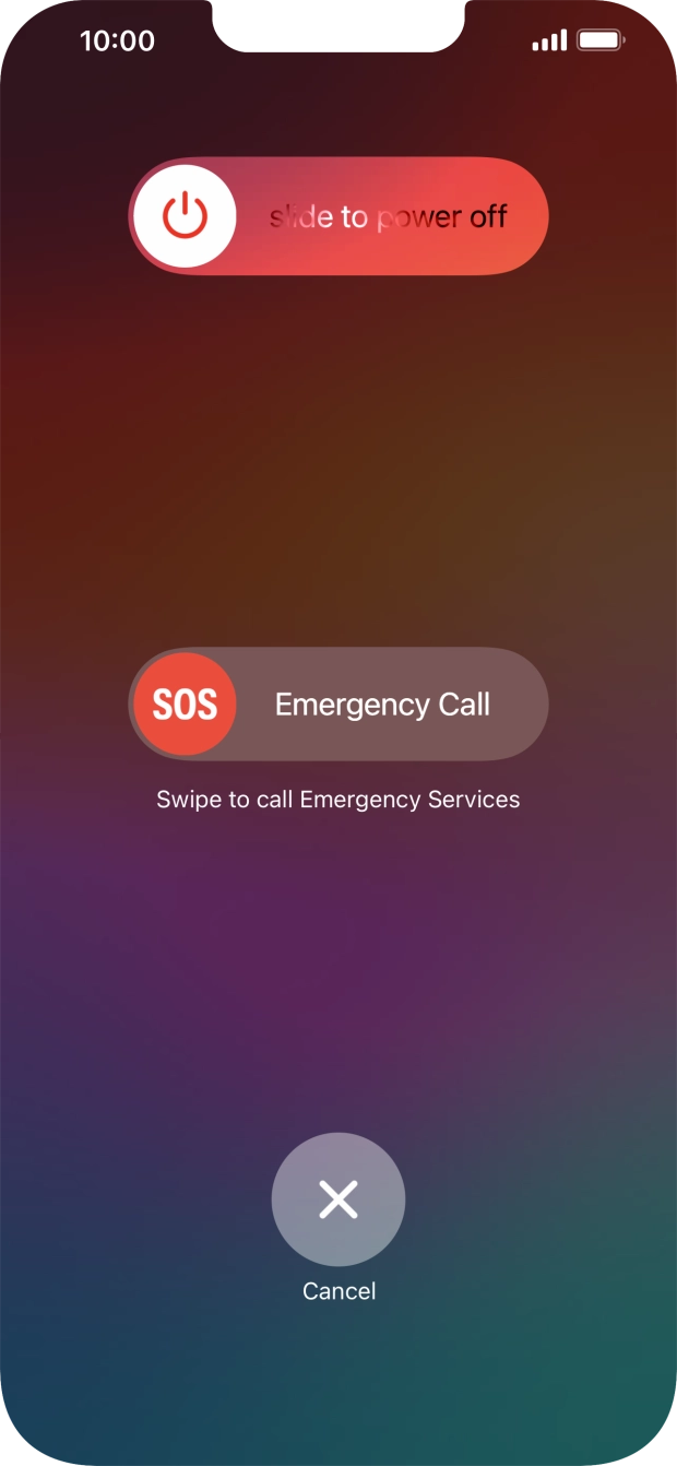 Press and drag the power off icon right.