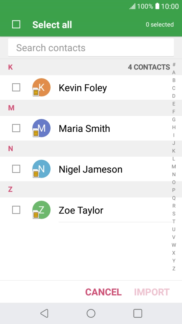 Press the field next to 