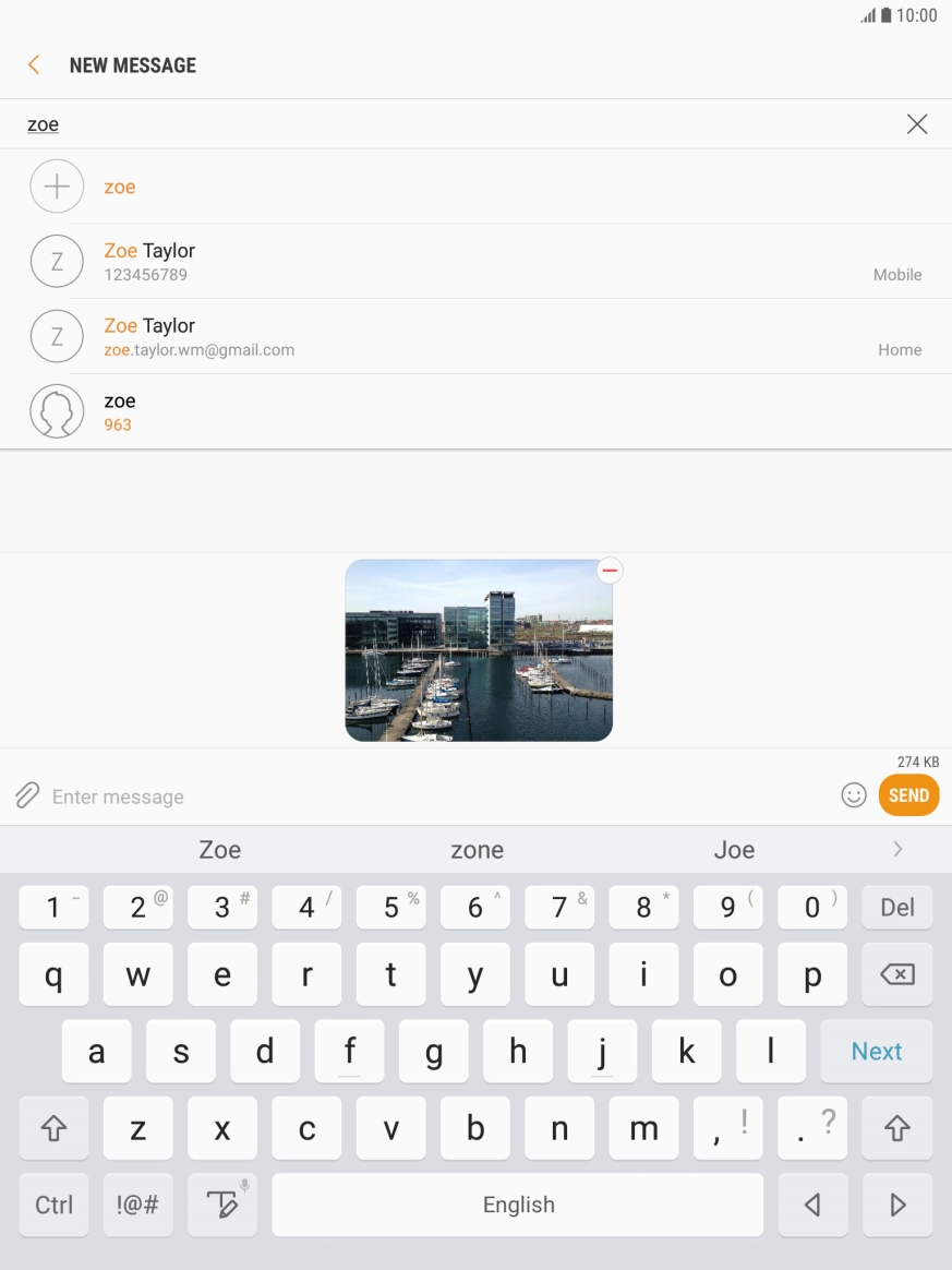 Press the required contact.