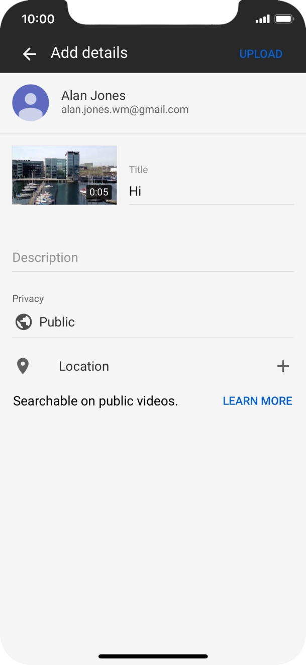 Write the required text and press UPLOAD. Write the required text and press UPLOAD.