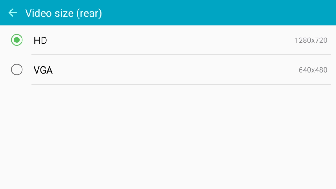 Press the required setting.