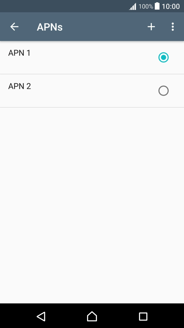 Press the field next to the data connection to activate it.