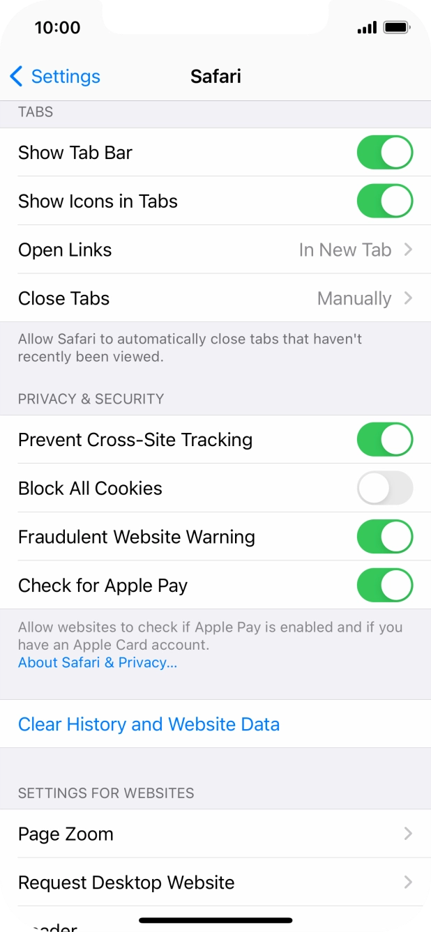 Press Clear History and Website Data.