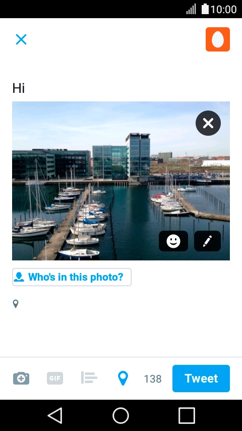 Write the required text and press Tweet.