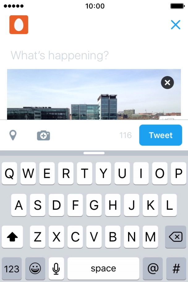 Press the text input field. Press the text input field.